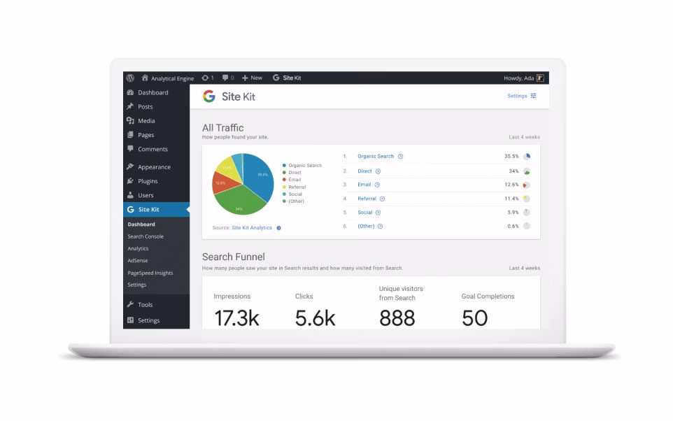 Google Sitekit Para WordPress